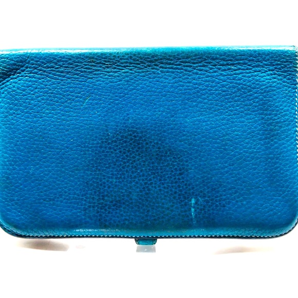 Hermes Cobalt Blue Clemence Leather Dogon Wallet Luxurious Chic Fadhion - Picture 2 of 9